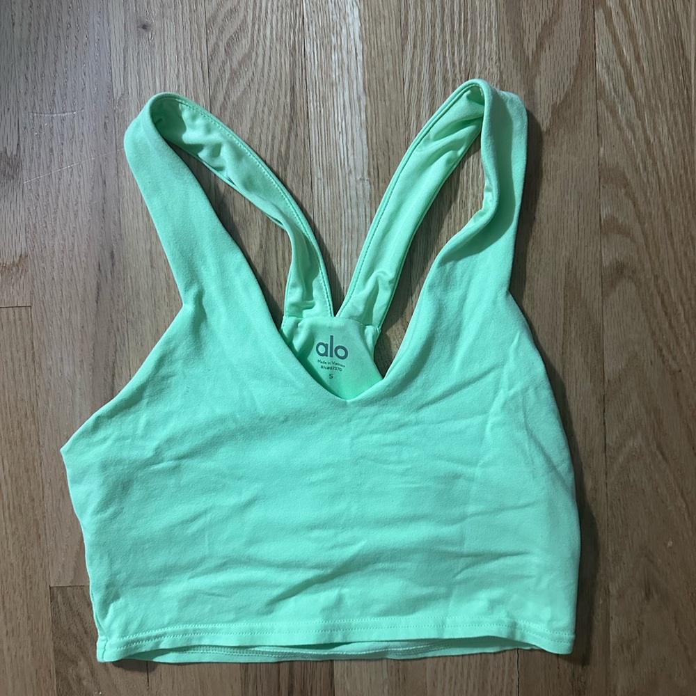 Alo Yoga Real Bra Neon Green size small